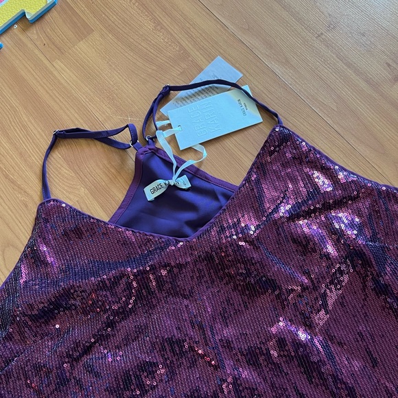 Grace Karin purple sequin top plus 2XL - Picture 3 of 6